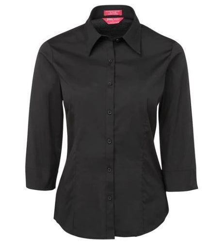 JB's Wear Pinstripe 3/4 sleeve collared ladies shirt