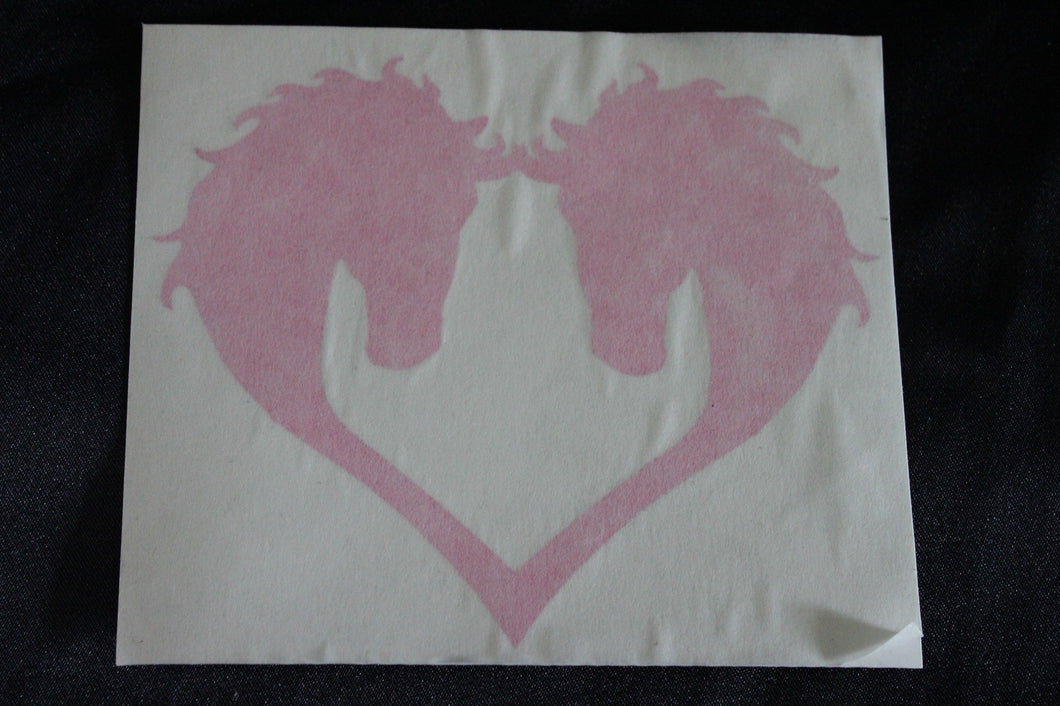 Pink Horse heart silouette