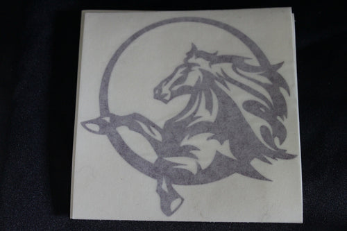 Purple horse in circle decal