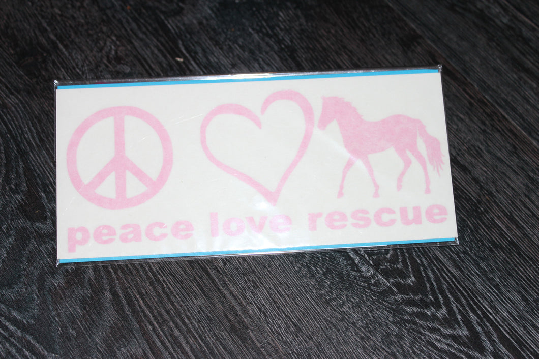 Pink Peace Love Rescue Decal
