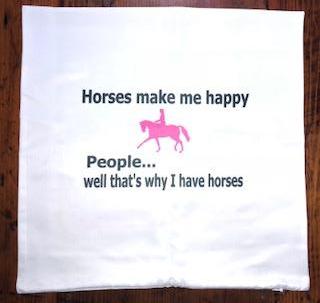Horses make me happy - People... well that's why I have horses cushion cover