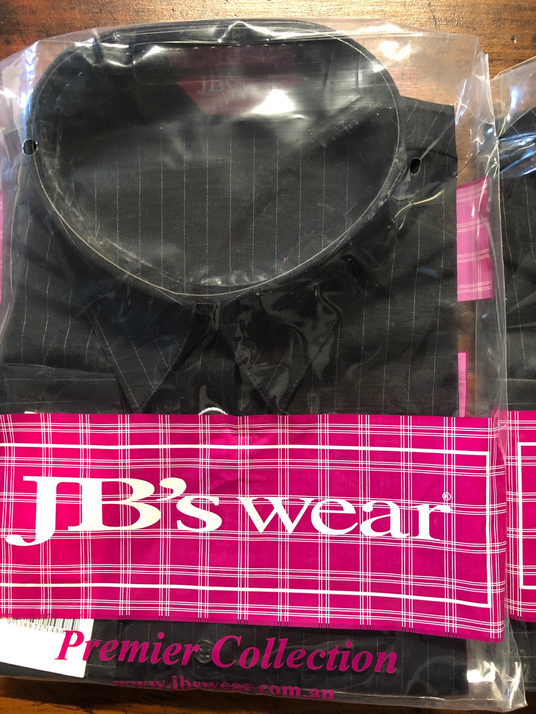 JB's Wear Pinstripe 3/4 sleeve collared ladies shirt