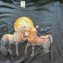 Moonlit Unicorns  print -  Size Adult L -   Black Tshirt